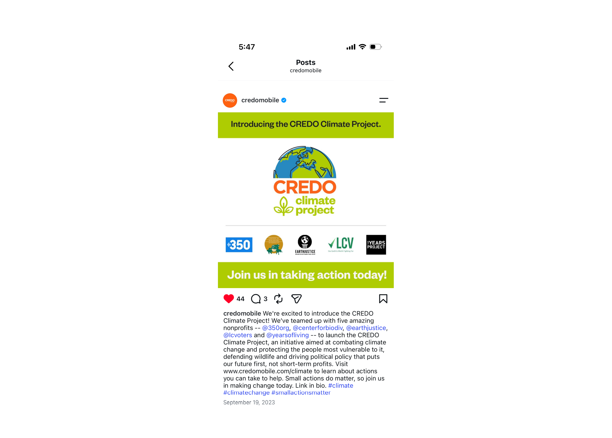CREDO Climate Project promotional asset system